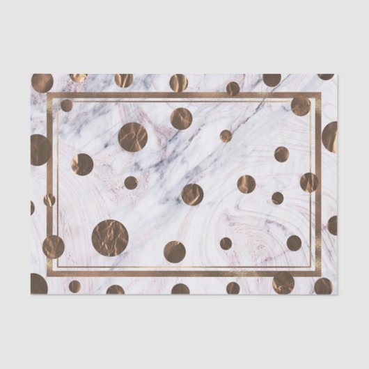 Papier Mousseline Rose Gold Marble Swirl Bronze Copper tendance Part (Recto)