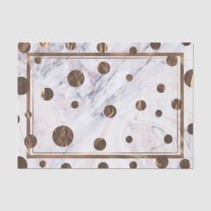 Papier Mousseline Rose Gold Marble Swirl Bronze Cuivre Tendance Part