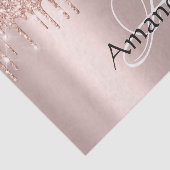 Papier Mousseline Rose Gold Nom Monogram Spark Parties scintillant (Détail)