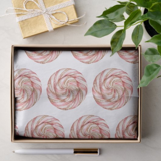 Papier Mousseline Rose Gold White Pepperments Noël (Cadeau)