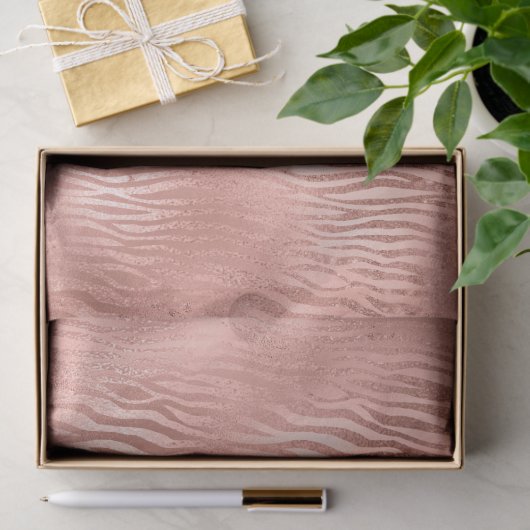 Papier Mousseline Rose Gold Zebra Print (Cadeau)