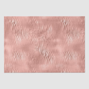 Papier Mousseline Rose Gold Zebra Print