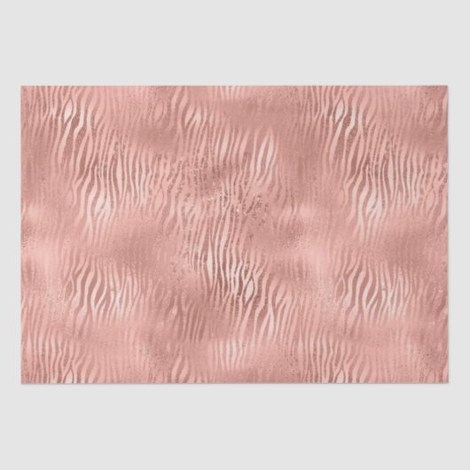 Papier Mousseline Rose Gold Zebra Print (Recto)
