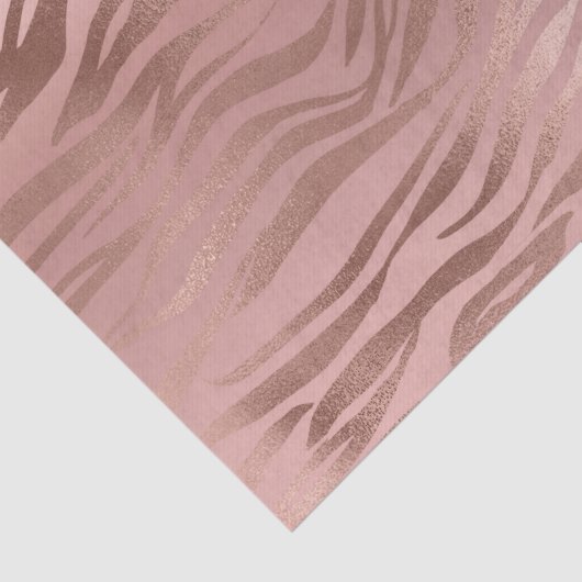 Papier Mousseline Rose Gold Zebra Print (Détail)