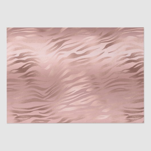 Papier Mousseline Rose Gold Zebra Print (Recto)