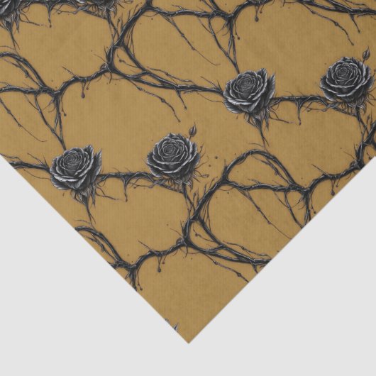 Papier Mousseline Rose gothique noir Motif Speedpaint (Détail)