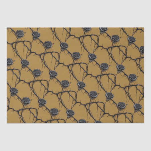 Papier Mousseline Rose gothique noir Motif Speedpaint (Recto)