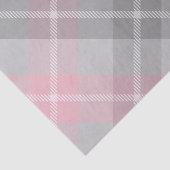 Papier Mousseline rose gris et blanc plaid (Détail)