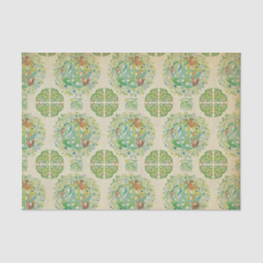 Papier Mousseline Rose irlandais Celtic Knot Tissu Papier papier (Recto)