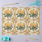 Papier Mousseline Rose Jaune Collection Moderne (Artisanat)