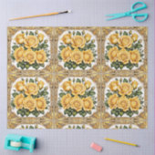 Papier Mousseline Rose jaune moderne belle collection (Artisanat)