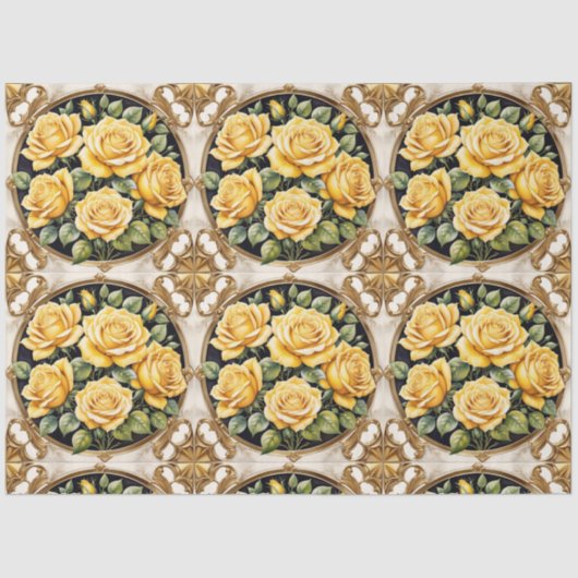 Papier Mousseline Rose jaune Populaire Belle Collection (Recto)