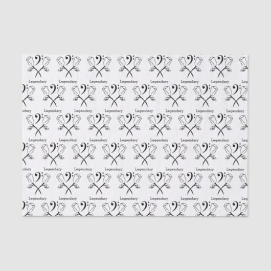 Papier Mousseline Rose jumeau avec un Clef de basse (Recto)