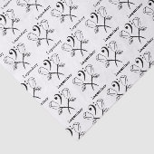 Papier Mousseline Rose jumeau avec un Clef de basse (Détail)