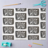 Papier Mousseline Rose Linocut (Artisanat)
