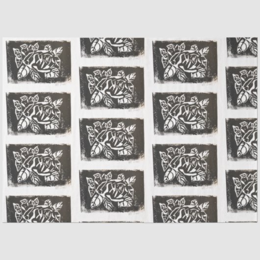Papier Mousseline Rose Linocut (Recto)