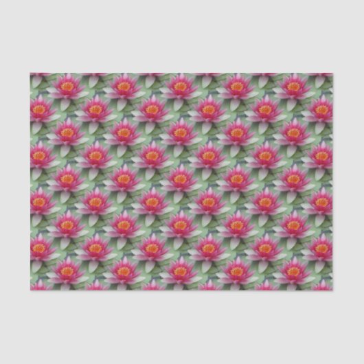 Papier Mousseline Rose Lotus Water Lily (Recto)