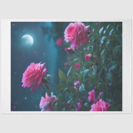 Papier Mousseline Rose Lune (Recto)