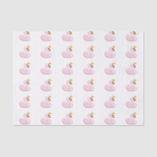 Papier Mousseline Rose mignonne princesse cygne blanc fille d'annive (Recto)