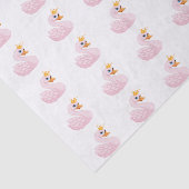 Papier Mousseline Rose mignonne princesse cygne blanc fille d'annive (Détail)