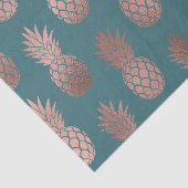 Papier Mousseline Rose moderne Gold Turquoise Motif d'ananas vert (Détail)