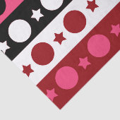 Papier Mousseline Rose noir blanc Cercle Étoiles rayures Design (Détail)