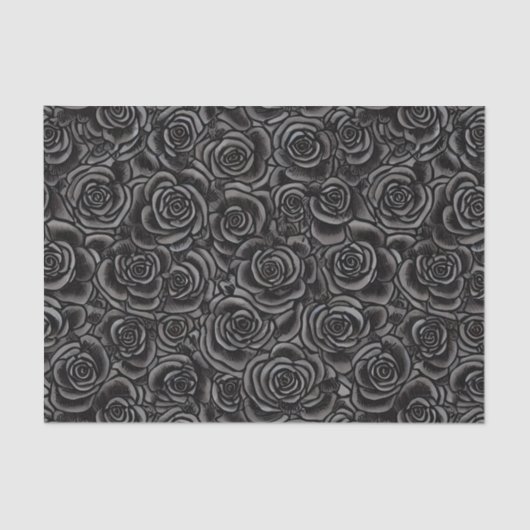 Papier Mousseline Rose noir gothique foncé motif floral Whimsigoth (Recto)