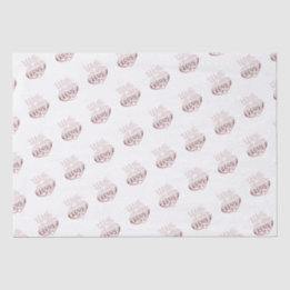 Papier Mousseline Rose or métal look Valentine coeur amour blanc