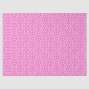 Papier Mousseline Rose Ornemental Damassé Sensibilisation au Cancer 