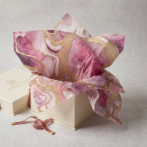 Rose Pâle et Or Paillettes Agate Géode Art Fluid
