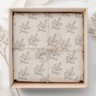 Papier Mousseline Rose Pâle Minimaliste Botanique pour Petites Entre