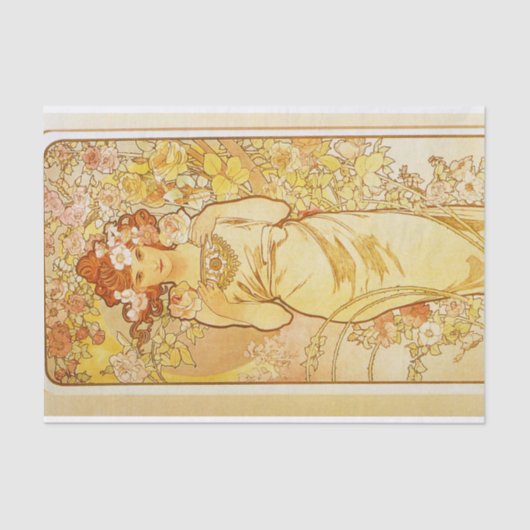 Papier Mousseline Rose par Alphonse Mucha (Recto)