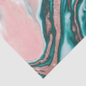 Papier Mousseline Rose Parties scintillant or rose Turquoise marbre  (Détail)