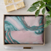 Papier Mousseline Rose Parties scintillant or rose Turquoise marbre  (Cadeau)