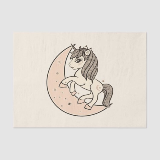 Papier Mousseline Rose Pêche Blush Céleste Baby Shower (Recto)