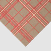 Papier Mousseline Rose, Pêche et Brown Plaid (Détail)