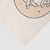 Papier Mousseline Rose Pêche Teintée Lune Céleste Baby Shower (Détail)