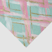 Papier Mousseline Rose Poudré Paillettes Or Motif Argyle (Détail)