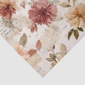 Papier Mousseline Rose Poussiéreuse Fleurs d'Automne (Détail)