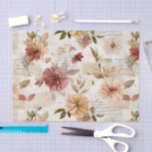 Papier Mousseline Rose Poussiéreuse Fleurs d'Automne (Artisanat)