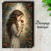 Papier Mousseline Rose Premier Kiss Decoupage