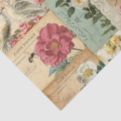 Papier Mousseline Rose romantique rose & Aqua Ephemera Papier Tissu (Détail)