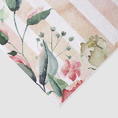 Papier Mousseline Rose rose douce Florale Vertical Stripage Découpag (Détail)