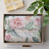 Papier Mousseline Rose rose douce Florale Vertical Stripage Découpag (Cadeau)