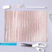 Papier Mousseline Rose Rose Or Blush Metallic Argent Lignes (Artisanat)