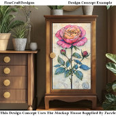 Papier Mousseline Rose rose simple, Découpage CZ9