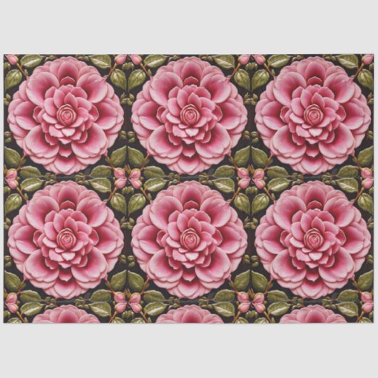 Papier Mousseline Rose Roses tendance belle collection (Recto)