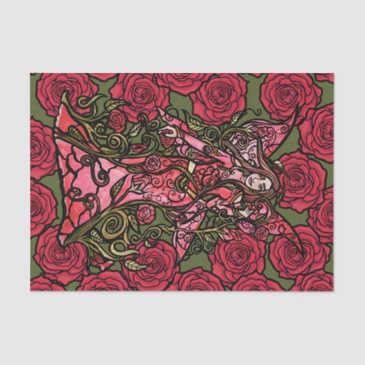 Papier Mousseline Rose rouge (Recto)