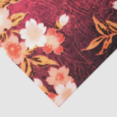 PAPIER MOUSSELINE ROSE ROUGE BLANC FLEURS DE PRINTEMPS JAPONAIS FLOR (Détail)