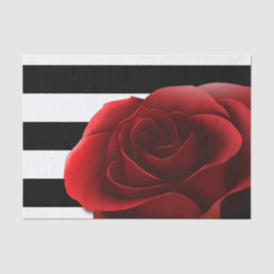 Papier Mousseline Rose rouge et Blancs noirs